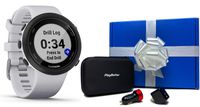 Garmin Swim 2 (Whitestone) Beat Yesterday Gift Box Bundle | +PlayBetter Car/Wall Adapters & Protective Case | Underwater Heart Rate | Pool & Open Water | GPS Swimming Watch