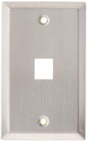 Leviton 43080-1S1 QuickPort Wallplate, Single Gang, 1-Port, Stainless Steel