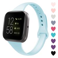 Acrbiutu Bands Compatible with Fitbit Versa/Fitbit Versa 2, Slim Thin Narrow Replacement Silicone Sport Wristband Strap Compatible for Fitbit Versa/Versa 2 Women Men