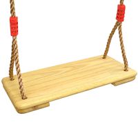 HAPPY PIE PLAY&ADVENTURE Children Wood Hanging Swings Seat with 82'' Adjustable Pp Rope Per Side (2pc Hardwood)