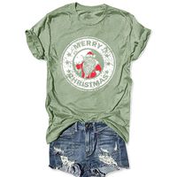 Winsummer Christmas Shirts for Women's Christmas Santa Claws Short Sleeve Round Neck T Shirt Funny Christmas Graphic Tee Tops