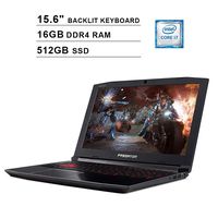 Acer Predator Helios 300 15.6-Inch FHD 1080P Gaming Laptop, Intel Core i7-8750H up to 4.1GHz, NVDIDA GTX 1060 6GB, 16GB DDR4 RAM, 512GB PCle SSD, USB-C, HDMI, Backlit KB, Windows 10