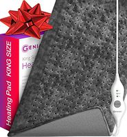 GENIANI Premium XXL Electric Heating Pad for Moist and Dry Heat Therapy - Fast Neck/Shoulder/Back Pain Relief - Super King Size [18"x26"], 5-Year Warranty (Soft Black)