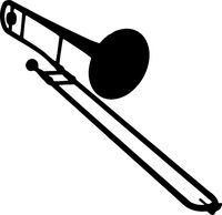 hBARSCI Trombone - 5 Inches - for Cars, Trucks, Windows, Laptops, Tablets, Outdoor-Grade 2.5mil Thick Vinyl - Black