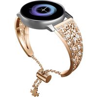 OenFoto Compatible Samsung Galaxy Watch 42mm/ Galaxy Watch Active/Gear Sport, 20mm Quick Release Stainless Steel with Diamond Strap for Samsung Galaxy Smartwatch, Women Men-20mm Rose Gold
