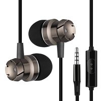 GerTong Earbuds in Ear Metal Earphone with Mic in-line Control Clear Stereo Sound Headset for Phone Tablet Mp3 Mp4 PC (Black)