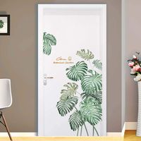 Moliiy 2 Pcs Palm Leaves Wall Stickers, Nature Tree Leaf Art DIY Decoration for Living Room Bedroom Door Refrigerator