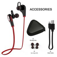 Sports Earphones For iPhone XS Max,TechCode New Wireless V4.1 Earbuds in- Ear Headphones Sports Running Gym Exercise Sweatproof Headset for All Android Phones and All iPhones(Q9-Red)