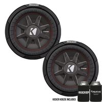 Kicker 43CWRT101 10" Dual Voice Coil 1 ohm Slim line Truck woofers Bundle