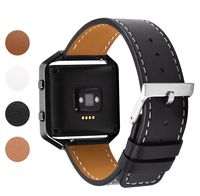 Soulen for Fitbit Blaze Band, Leather Bands with Metal Frame Small Large for Fitbit Blaze Fitness Tracker