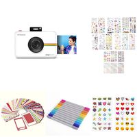 Polaroid Snap Touch Portable Instant Print Digital Camera (White) with 2x3ʺ Premium Photo Paper 20-Pack, Neoprene Pouch, Zink Paper Unique Colorful Stickers & Photo Album Accessories