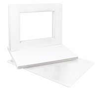 Golden State Art, Double Picture Mats with White Core Bevel Cut for 8X10 Photo Pictures (Mats, Backing, Clear Bags Included), White Over White, 11x14-10 Pack (Double Mat)