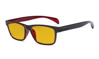 Eyekepper Blue Light Blocking Glasses with Amber Tinted Filter Lens - Computer Eyeglasses Men Women - Black Red