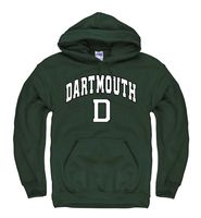 Campus Colors NCAA Adult Arch & Logo Gameday Hooded Sweatshirt (Dartmouth Big Green - Green, Small)