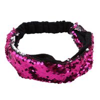 Dolland Sequin Headbands, Mermaid Reversible Sequins Headband Elastic Stretch Sparkly Glitter Fashion Headbands -Sports Fitness Head Band for Girls and Women,Fuchsia