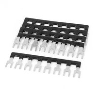Uxcell a15071300ux0988 5 Pcs Fork Type 8 Postions Terminal Strip Jumper Block 400V 10A Black