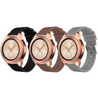 ZSZCXD Compatible for Samsung Galaxy Watch 42mm, 20mm Width Silicone Replacement Strap Wristband WatchBand for Samsung Galaxy (42mm) SM-R810/SM-R815 (B - Black&Coffee&Gray, 20mm Width)