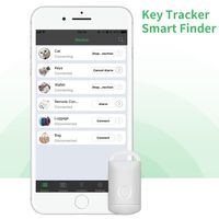 Key Finder, CC-Show Wireless GPS Phone Locator, Smart Wallet Tracker, Anything Anti Lost Alarm with Selfie Shutter/Remote Control for iOS/Android App, Padlock Shape (White)