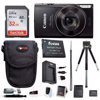 Canon PowerShot ELPH 360 HS Digital Camera w/ 32GB SD Card & Battery Pack Bundle