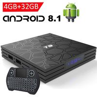 Android 8.1 TV Box, EASYTONE T9 Android TV Boxes with Remote Control & Backlit Mini Keyboard, 4GB RAM 32GB ROM Quad Core/ 64 Bits/ BT4.1/ H.265/ 3D UHD 4K Smart Media Player