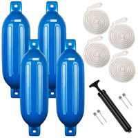 VIVOHOME Vinyl Ribbed Marine Boat Fenders for Bumper Shield Protection 8.5 Inch x 27 Inch Blue Pack of 4