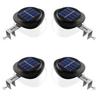 JSOT Outdoor Solar Gutter Lights Solar Powered Fence Light Waterproof LED Wall Lamps for Roof Eaves Railing Deck Stairs Corridor - White Light, Pack of 4