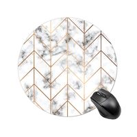 BYBART Mouse Pad, Black White Marble Stripe Mouse Pad Round Non-Slip Rubber Mousepad Office Accessories Desk Decor Mouse Pads for Computers Laptop