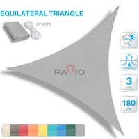 PATIO Paradise 7' x 7' x 7' Light Gray Sun Shade Sail Triangle Canopy, 180 GSM Permeable Canopy Pergolas Top Cover, Permeable UV Block Fabric Durable Outdoor, Customized Available