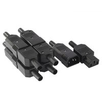 uxcell 5Pair AC250V 10A 3 Pins Terminals Panel Mount IEC C14 Male C13 Female Inline Adapter Plug Power Socket Connectors