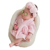 Baby Photography Props Towels Bathrobe Newborn Girl Photo Shoot Outfits Infant Photos Clothes Set (Pink)