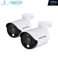 Night Owl Wired 1080p HD Weatherproof Indoor/Outdoor Add-on Cameras with Built-in Motion-Activated Spotlights, 100 ft. of Night Vision, 100° Wide Viewing Angle and L2 Color Boost Technology (2-Pack)