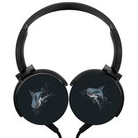 Hidui Heavy Bass Headphone The Shark Surround Sound High Fidelity Stereo Rotation Axis Design Portable Wired Headset For Adult'S Or Child'S