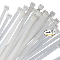 Zip ties by Strong Ties 100 6 inch 30lbs Tensile Strength and 100 8 inch 50lbs tensile strength. 200 Pack Mega Bundle of Cable Wire Ties for Indoor and Outdoor Use. UV Resistant