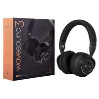 Paww WaveSound 3 Bluetooth 5.0 Wireless Active Noise Cancelling Over Ear Headphones w/Mic, Hi-Fi, Deep Bass, aptX Low Latency, ShareMe, Siri, Google Connect for Travel Work TV Computer Phone