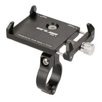 Bike Phone Mount, Aluminum Alloy Adjustable Bicycle Phone Holder Clip Handlebar Phone Support Bracket(Black)