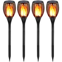 TomCare Solar Lights Upgraded, Waterproof Flickering Flames Torches Lights Outdoor Solar Spotlights Landscape Decoration Lighting Dusk to Dawn Auto On/Off Security Torch Light for Patio Driveway (4)
