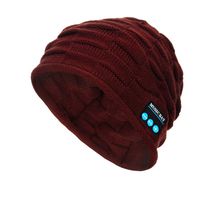 PASATO New Winter Unisex Bluetooth Wireless Smart Beanie Keep Warm Windproof Hat Handsfree Music Speaker (Brown,Free Size)