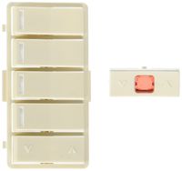 Leviton VPKIT-Z4T Vizia RF + 4-Button Zone Controller Color Change Kit LED for VRCZ4, Light Almond