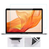 Tempered Glass Screen Protector Compatible 2019 2018 MacBook Air 13 with Touch ID A1932 with Gift Microfiber Keyboard Cover Cloth/2016-2019 New MacBook Pro 13 Model A2159 A1706 A1708 A1989, Bubble Free