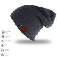 CFZC Bluetooth 4.2 Beanie Hat Wireless Headphone Beanie Caps Built-in Mic Speaker Hands-free for Women Men Outdoor Sports--Dark Gray