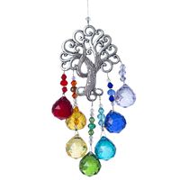 H&D Crystal Suncatcher Tree of Life Window Ornament with 20mm Crystal Ball Prism