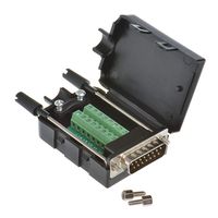 Anmbest 1PCS DB15 Solderless Serial to 15-pin Port Terminal Male Adapter Connector Breakout Board with Case Long Bolts Nuts (Male)