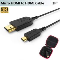 Ultra Thin Flexible Micro HDMI to HDMI Cable 3FT for Gimbal, GoPro Hero 8/7 Black, Sony A6500/A7, Canon Camera, Stabilizer, World's Thinnest Hyper Slim Micro HDMI Cord,Supports 4K@60Hz,3D,Ethernet,ARC