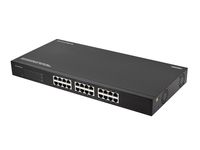Monoprice 24-Port Unmanaged 10/100/1000 Mbps Gigabit Ethernet Switch, Rack Mountable