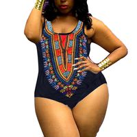 ManxiVoo African Women Swimsuits Vest Curve Bathing Suit Monokini Bodysuit Beachwear Jumpsuit Bikini (L, Black)