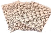 100 Kraft Flat Merchandise Bags with Black Damask Print (8.5x11)