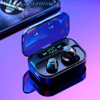 Halffle Bluetooth Earphone 5.0 Wireless in-Ear LED Digital Display Multifunction Sports Waterproof Bluetooth Headsets