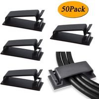 Cable Management Clips, SOULWIT Cable Organizers Wire Clamps Multipurpose Adhesive Cord Holder for TV PC Laptop Ethernet Cable Desktop Home Office
