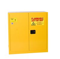 Eagle 1932 Safety Cabinet for Flammable Liquids, 2 Door Manual Close, 30 gallon, 44"Height, 43"Width, 18"Depth, Steel, Yellow
