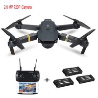 Sunshinehomely SHL E58 2MP w/ 720P Camera WiFi FPV Foldable Selfie Drone RC Quadcopter RTF + 3 Batteries (B)